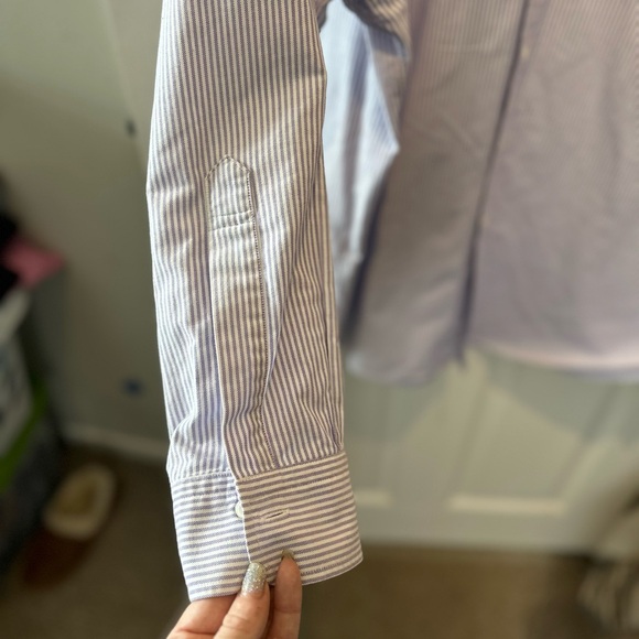 Brooks Brothers Shirt Adult 17.5 33 Non Iron Madison Purple Striped Button Down - Picture 3 of 8